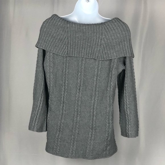 Croft & Barrow Grey Cowl Neck Sweater Sz S - Picture 2 of 4